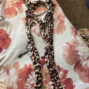 Leopard print body suit